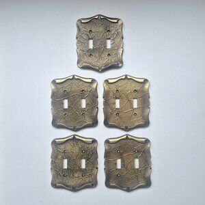 Vintage 70s Amerock double switch wallplate, set of 5